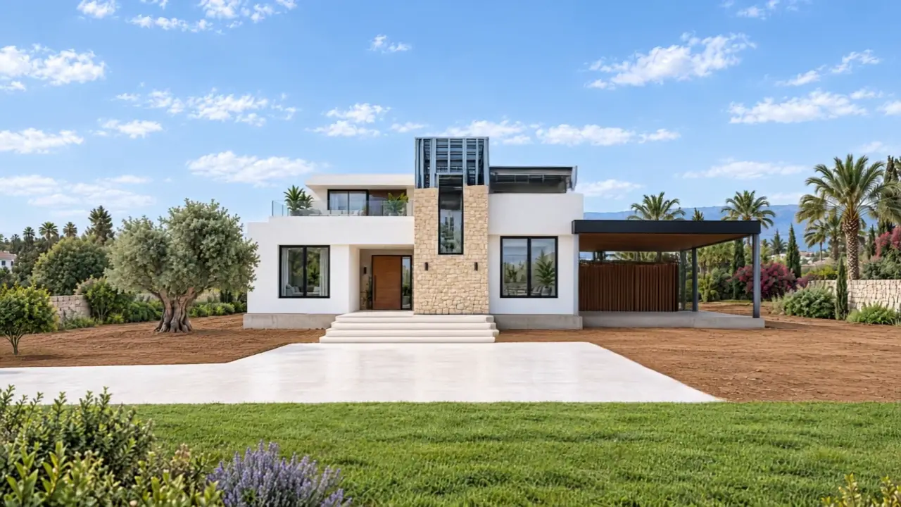 La villa con le pareti finite